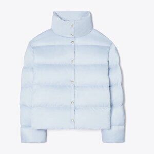 NEW! NWT! Tory Burch Classic Down Puffer Jacket -Women Light Sky Blue -Only L